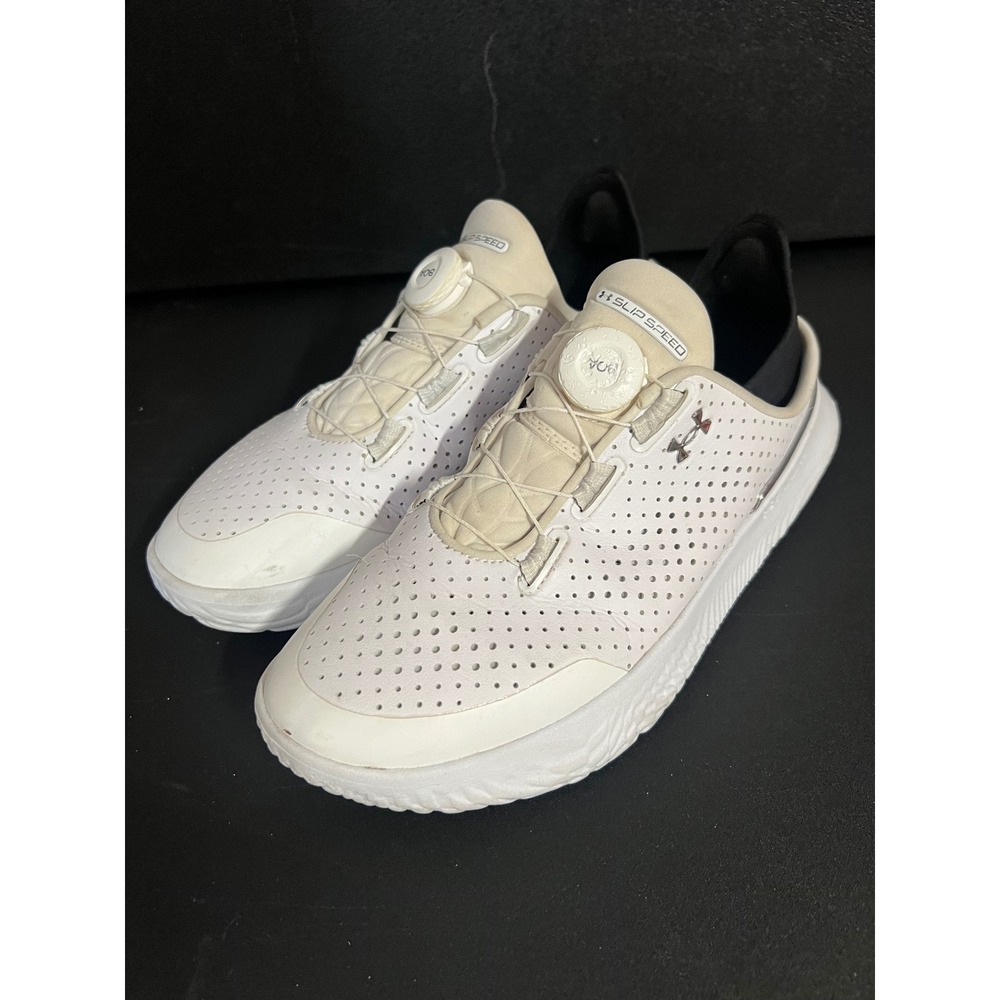 Under Armour SlipSpeed White Black BOA Training‎ Shoes 3027049-101 Mens 8.5